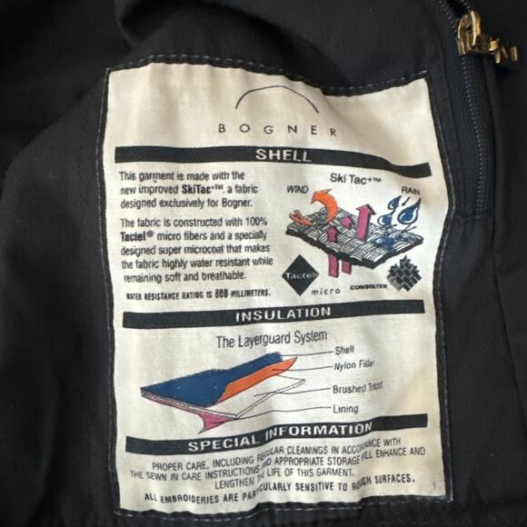 Vintage BOGNER Hooded black ladies ski jacket size medium - Picture 11 of 12